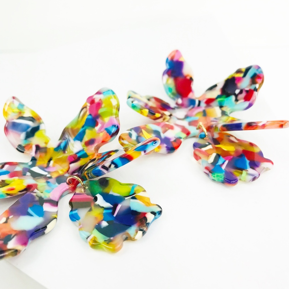 RESTOCKED Paper Lily Earrings in Multicolor - Picture 4 of 8